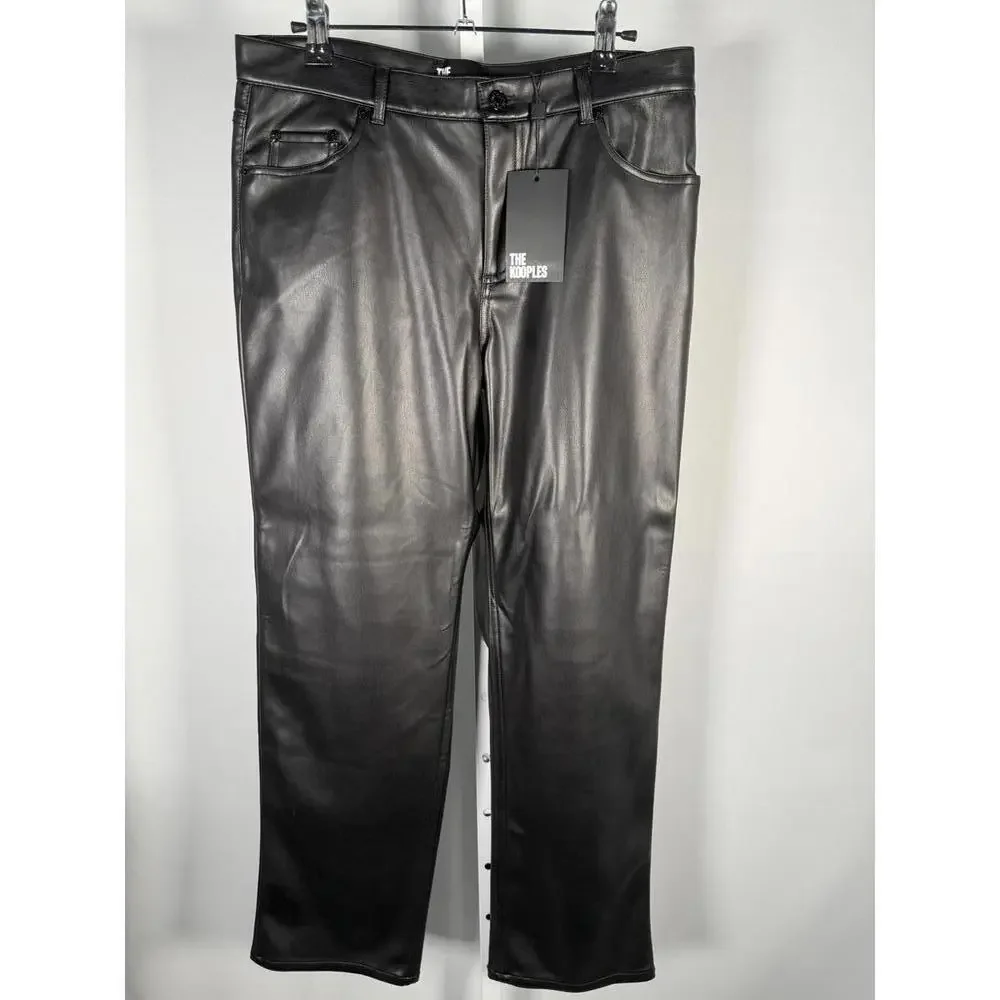 NWT The Kooples Black Leather Pants Size 40 - Picture 2 of 7